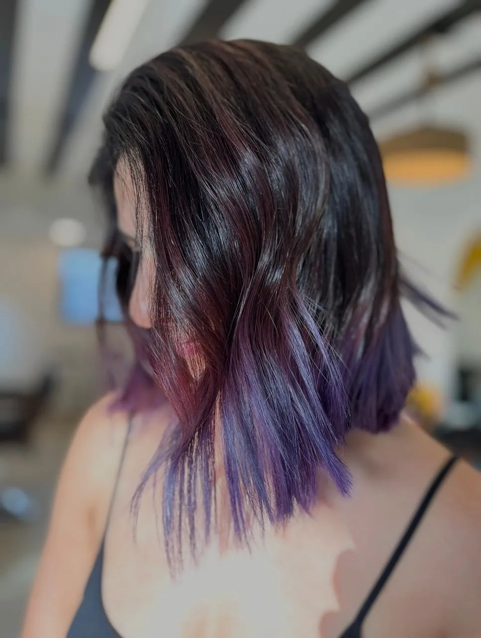 Violet ombre color melt hair result at Bizarre Salon Lullanagar Pune